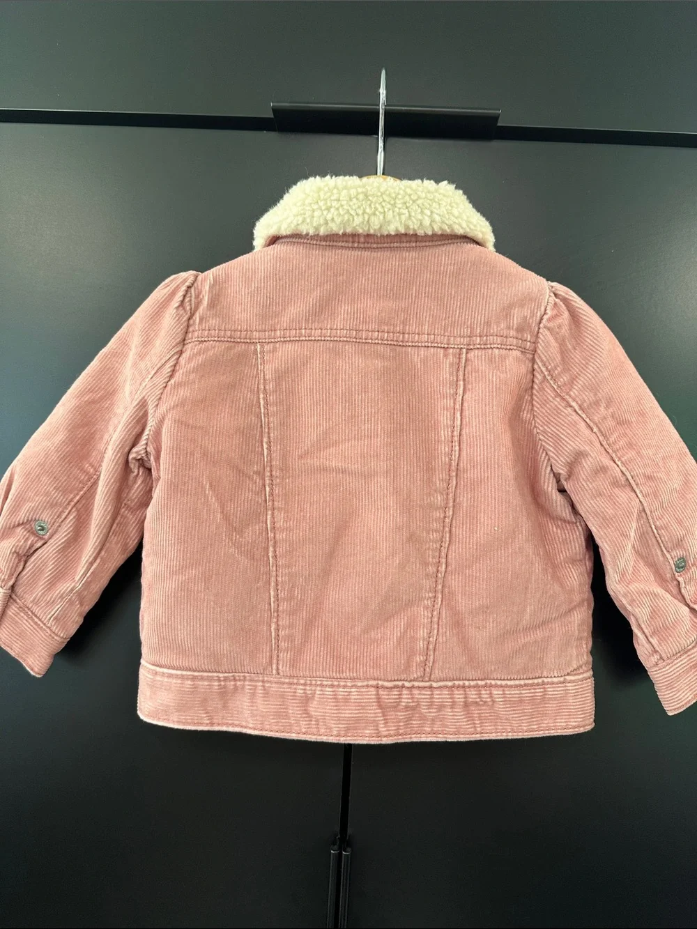 Baby Gap Pink Corduroy Sherpa Lined Trucker Jacket 6-12 Months Kids Coat